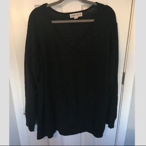 Ava & Viv Black Cable Knit Sweater | Gold Sparkle